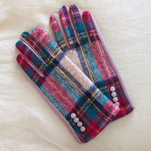 Plaid Knit Gloves